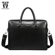 Fall/winter Wanlima/million 2015 solid business new man bag leather Briefcase slung bags