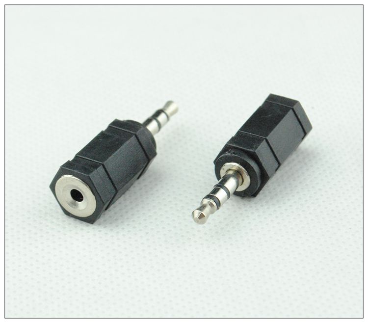 立体声音频转接头，2.5头转成3.5接头接音频，工程/维修/测试常备接头