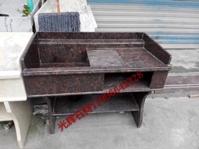 天然大理石将军红洗衣池水池水槽洗手台楼梯板踏步杭州光辉石材