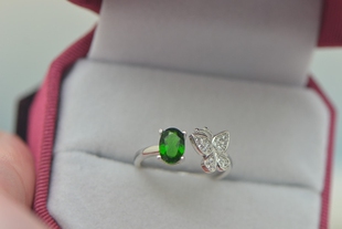 [圆梦开运阁]天然铬透辉石戒指 有证书