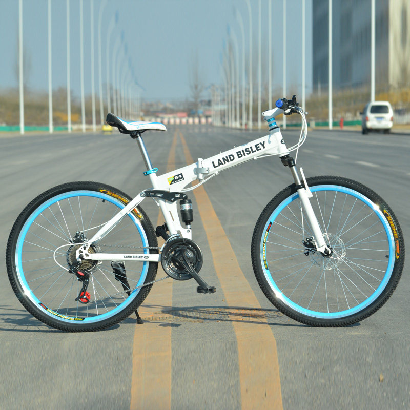 高碳钢禧玛诺变速双碟刹双减震折叠山地车山地自行车越野自行车