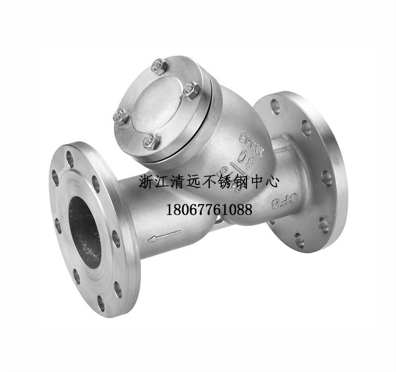 304/316L不锈钢法兰过滤器Y型过滤器 过滤网GL41W-16P国标 50 80