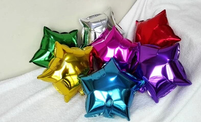 10寸五角星形铝膜气球布置星星铝箔气球周岁生日氛围装饰湖北武汉