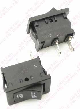 电源船型开关 ZX KCD1-B3 2脚2档 黑色中型 6A250V 10A125V 2cm