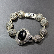 Thai woman natural black agate fashion bracelet 925 Silver European temperament fashion bracelet ladies