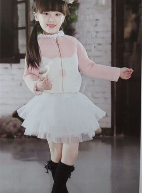 春秋宝儿童装短裙网纱裙中童百褶裙蓬蓬裙女童百搭半身裙21731