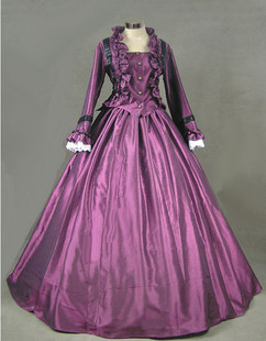 2019新品lolita哥特式优雅复古连衣长裙 话剧音乐剧舞台礼服 定制