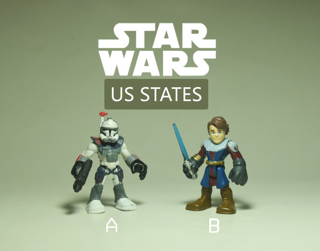 【绝品】美国正版星球大战系列Q版公仔 白兵和杰克 四肢可动 5cm