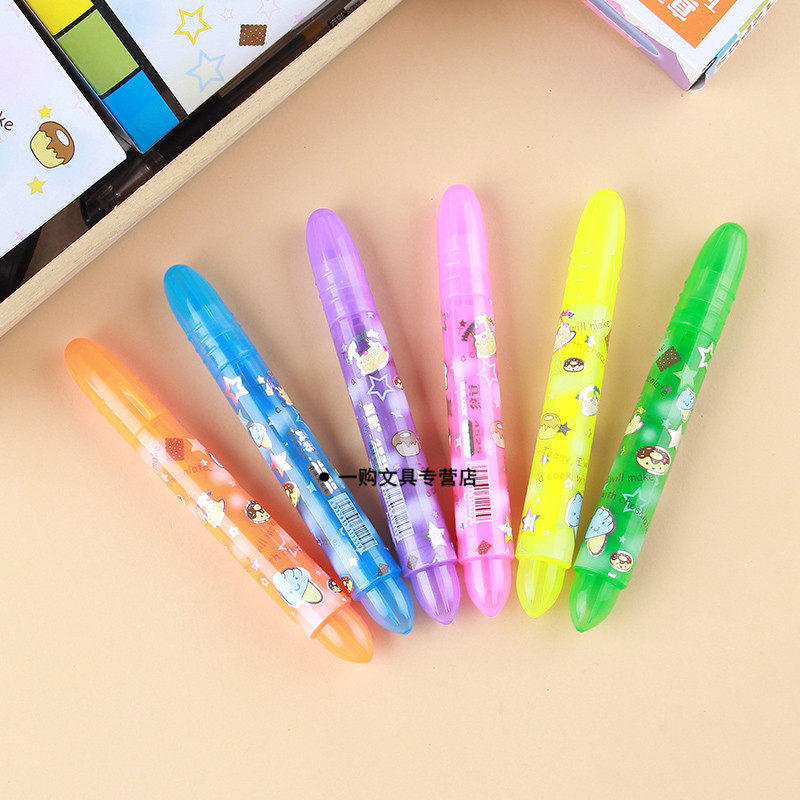 真彩多色荧光笔儿童彩色记号笔大容量标记笔 香味醒目笔4525