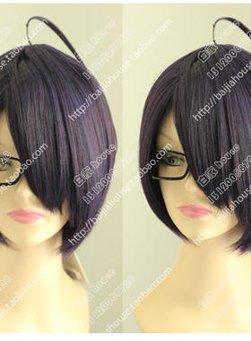 cos假发 兄弟战争 朝日奈梓-六男 梓 紫黑色少年 深紫色短发