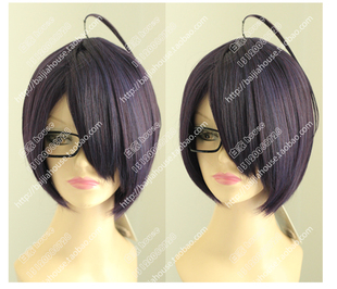 cos假发 兄弟战争 朝日奈梓-六男 梓 紫黑色少年 深紫色短发