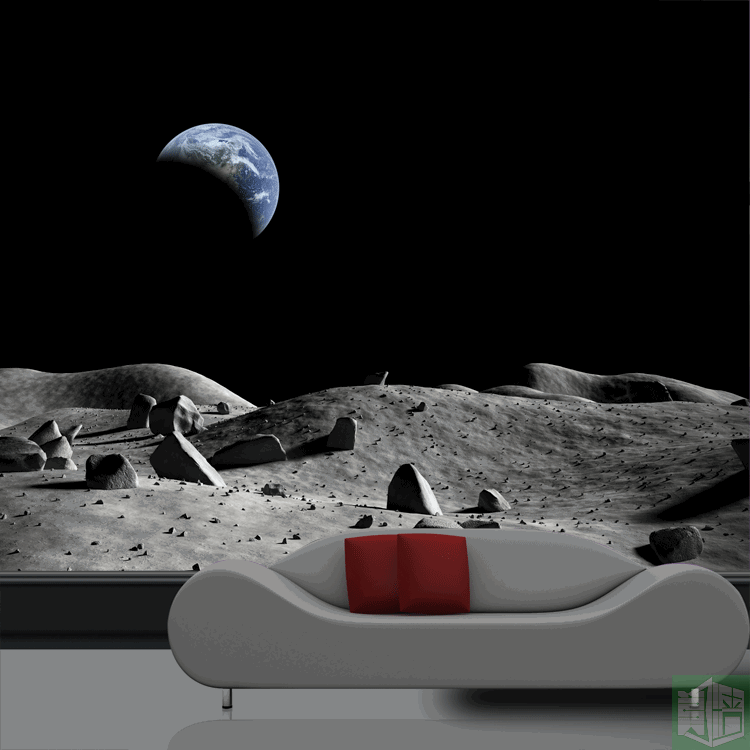 月球地貌壁纸地球3D立体墙纸宇定制壁画
