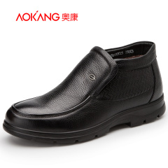 Aokang shoes men's shoes new 2015 winter men comfortable casual shoes and wool warm leather men's shoes