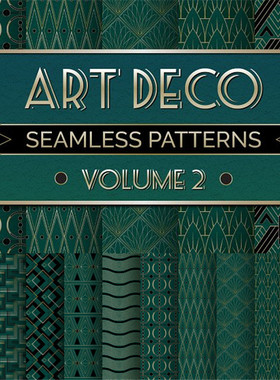 A3537矢量Art Deco复古四方连续纹理 AI设计素材Swatches填充插件