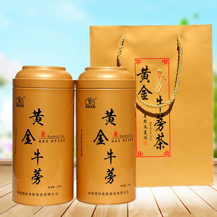 【买3送1】得利来斯正品黄金牛蒡茶新鲜牛膀茶铁罐装圆片茶/250