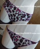 06意大利原单外贸圣诞豹纹兔女郎无痕三角裤 丁字裤 内裤 F11 底裤