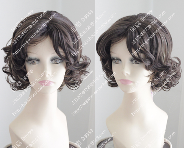 栗色挑染蛋卷梨花头蓬松中分刘海