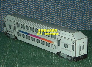 简易版现代客运列车火车车厢模型