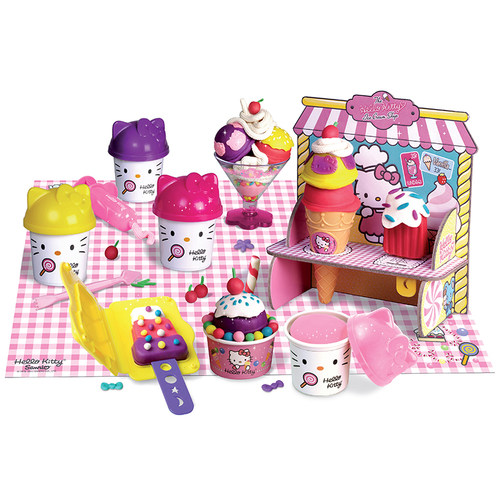 正品凯蒂猫HelloKitty冰淇淋商店橡皮泥套装创意趣味彩泥HKP018