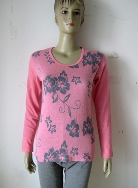 港莎 高弹时尚提花女士圆领内衣套装 66115