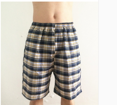 男士爸爸装休闲格子沙滩运动短裤