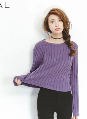 EAL羽迹韩版2025春季打底针织衫套头纯色圆领毛衣女Y917