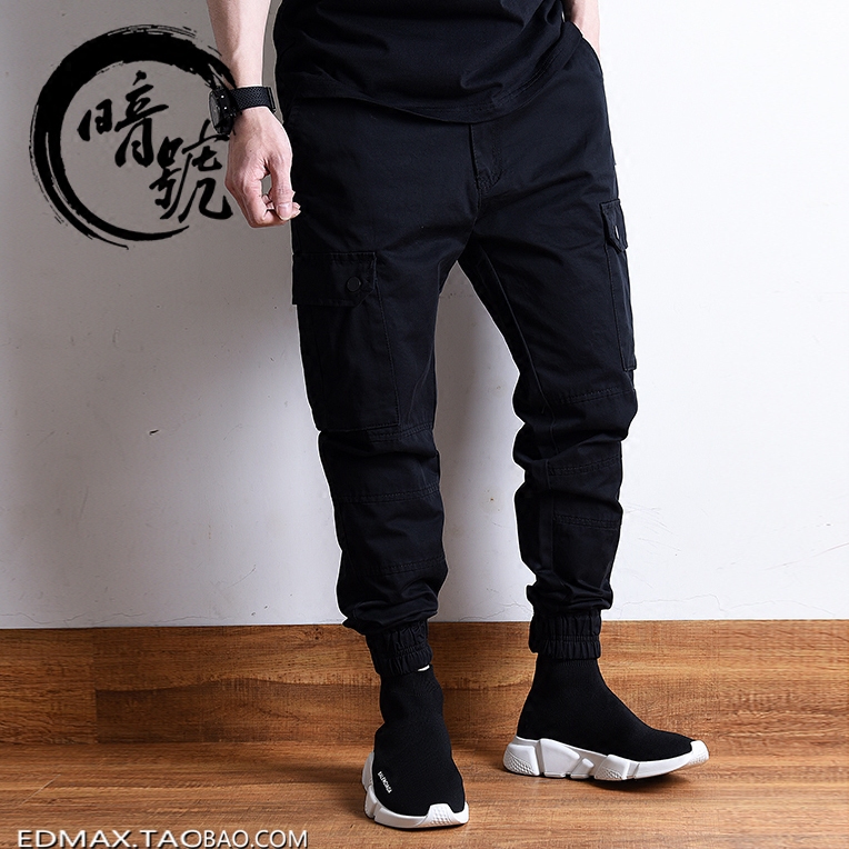余文乐束脚裤日系潮牌多口袋工装裤男秋天修身大码收脚裤休闲裤潮|ruв категории Мужская одежда, брюки - от Buy2taobao.com для оказания профессиональной услуги покупки агента Taobao
