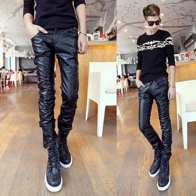 Pantalon cuir homme serré pour adolescent - Ref 1489509 Image 1