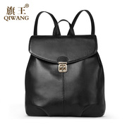 Qi Wang autumn 2015 new Joker Korean backpack Jurchen suede leather soft casual backpack brief