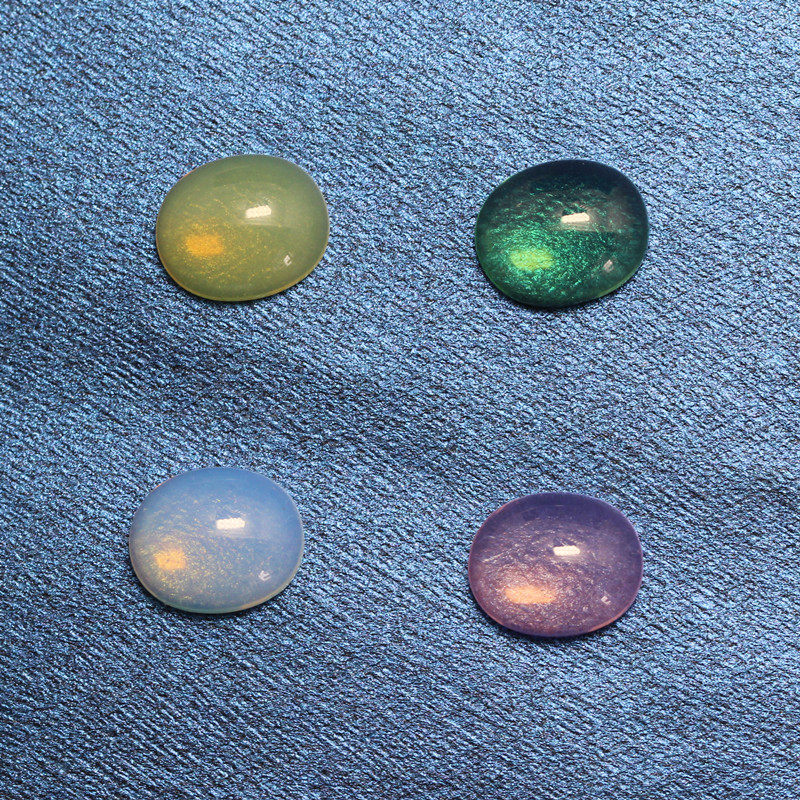 地中海澳宝糖果色宝石半透明粉熔欧泊石椭圆形蛋形平底裸石女饰品