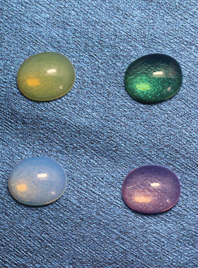 地中海糖果色半透明蛋形平底裸石