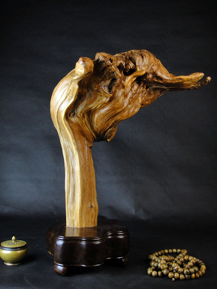 崖柏陈化老料根雕摆件仙人掌 崖柏木雕件高雅品位佛手掌