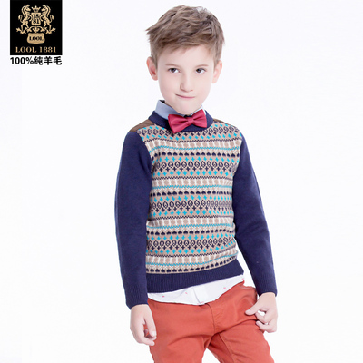 秋装2015新款潮儿童毛衣男童针织衫中大童羊