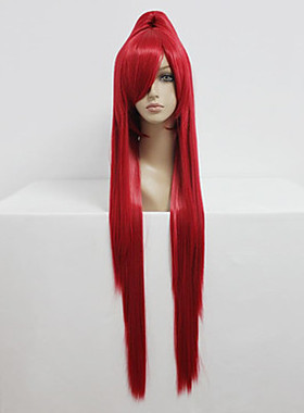 妖精的尾巴 艾露莎·斯卡雷特 红色 单虎口马尾 cosplay假发