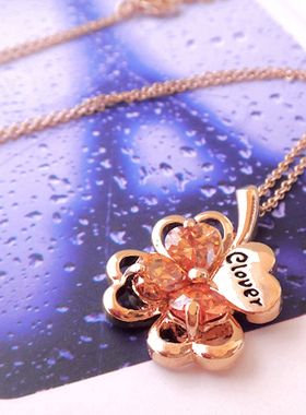 四叶草镀18k香槟色吊坠满百包邮