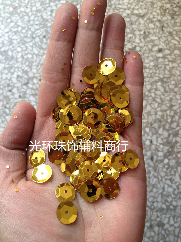 DIY饰品3-10mm圆形凹面深金色亮片 肚皮舞辅料 手工材料 DIY珠片,饰品/流行首饰/时尚饰品新,其他DIY饰品配件,淘宝优惠券,粉丝福利购,淘宝优惠卷