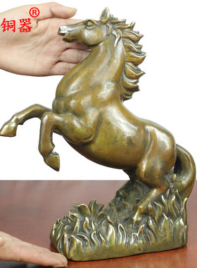 黄铜立马发财摆件工艺品