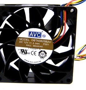 台湾AVC 8025 8CM大风量风扇 12V 0.54A DBTA0825B2U PWM智能控速