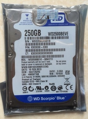 全新原装2.5寸WD2500BEVE西部数据250G笔记本电脑硬盘IDE并口PATA