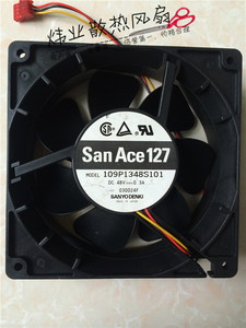 原装三洋Sanyo12.7CM 12738 109P1348S101 48V0.3A 三线散热风扇