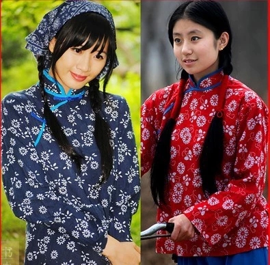 民族舞蹈服装阿庆嫂村姑秧演出服