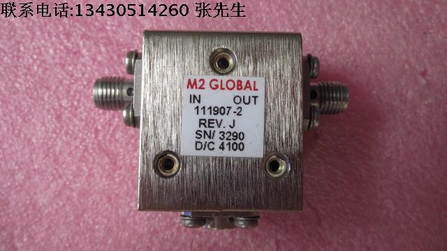 美国M2 GLOBAL进口 113942-2 3.4-4.5GHz SMA RF 射频微波同轴隔离器  质量包好，包能用  可提供详细测试图 请放心购买  频率范围：3.4-4.5GHz  插损:＜0.5dB，  隔离度.:＞20dB，  VSWR:＜1.35，SMA接头