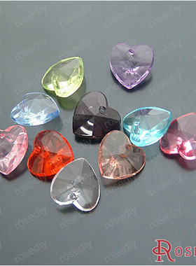 DIY串珠饰品配件 亚克力珠 压克力 小吊坠 14MM仿施华桃心 14127