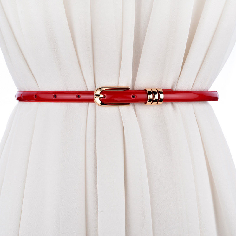 新品真皮时尚女皮带亮皮百搭裙