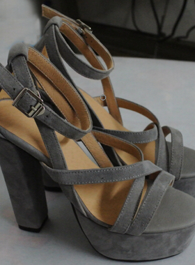 可来图片定做夏季新款12厘米高跟粗跟防水台凉鞋女韩版小码鞋