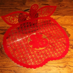 新年福字窗花静电贴附绒布绒面剪纸玻璃门贴春节新年装饰用品定制