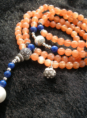 天然太阳石古典女士高档手串佛珠