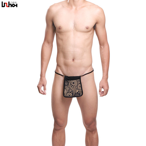 纯棉印花系带印度男士三角内裤