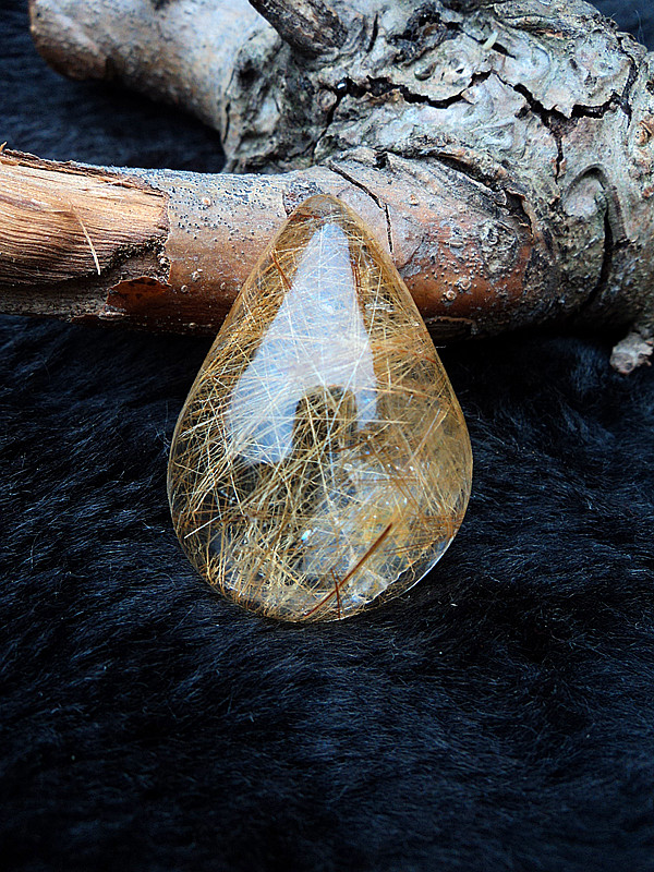 天然发晶挂件水滴吊坠