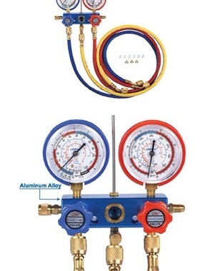 台湾格美CM-136-G-R12/R22冷媒表雪种表压力表铝架视窗高低压双表